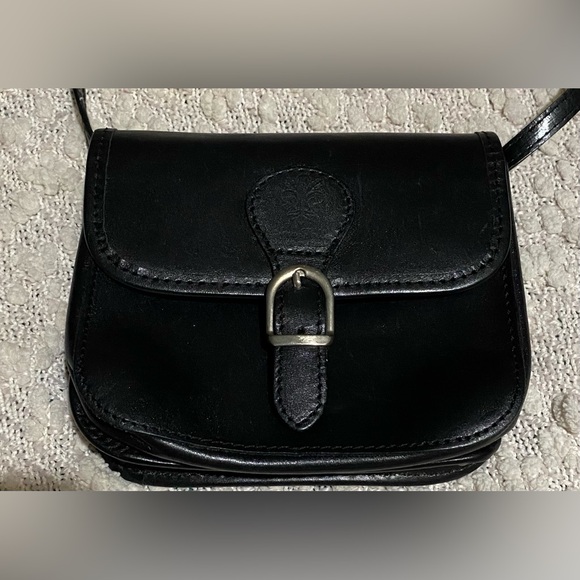 Vera Pelle Made in Italy Black Leather Crossbody Small Bag - Picture 2 of 5